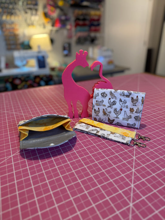 Fabric Wallet - Chickens**