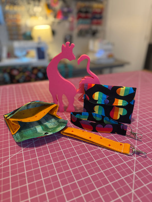 Fabric Wallet - Rainbow Hearts