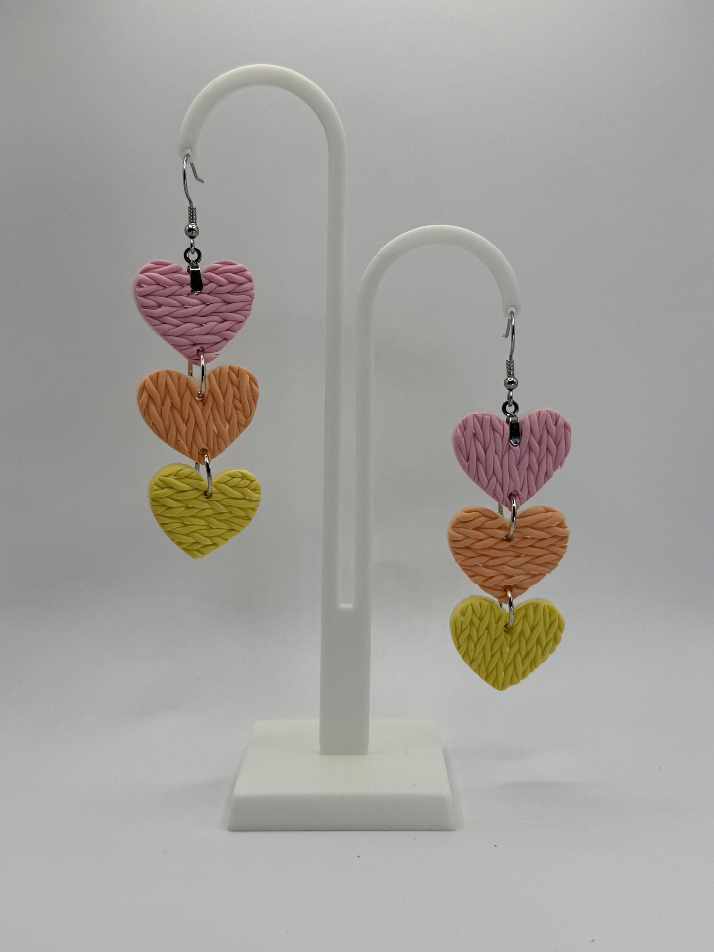 Cascading Knit Hearts