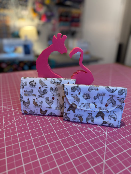 Fabric Wallet - Chickens**