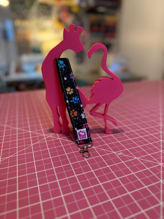 Wristlet Keychain - Rainbow Dog Paws