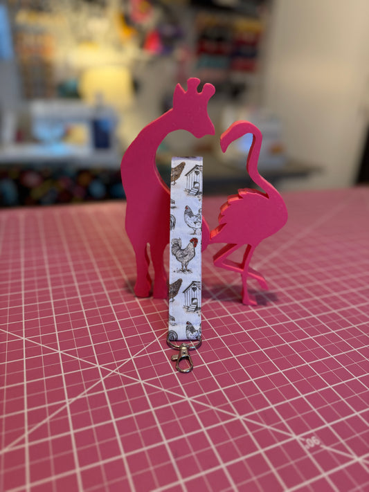 Wristlet Keychain - Chickens